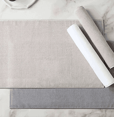 Crisp white thick cotton plain terry hotel bath mat