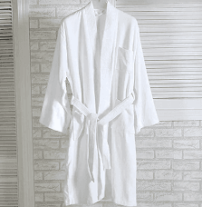 Pure cotton pure white hotel and spa velour bath robe
