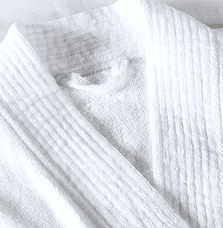 Pure cotton pure white hotel and spa velour bath robe