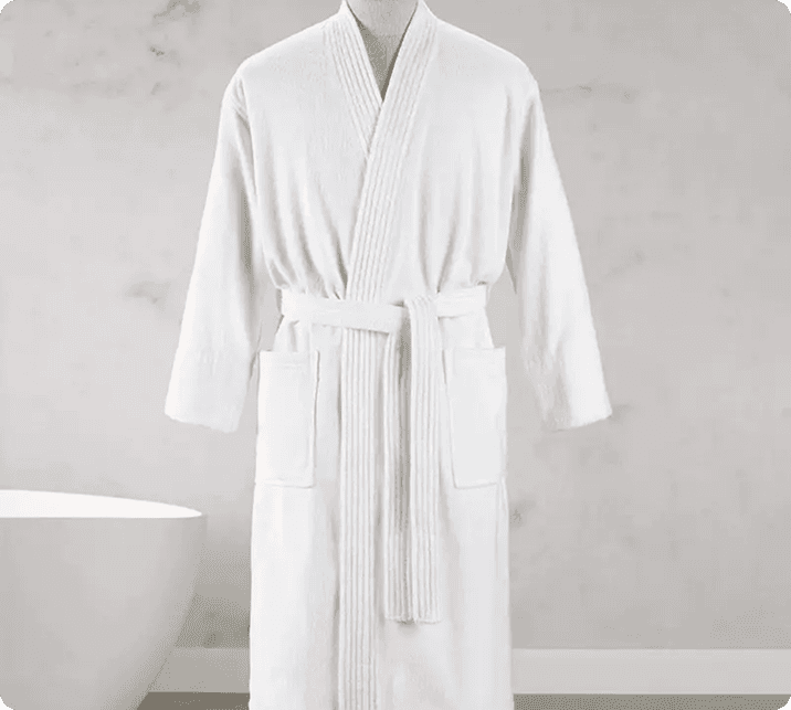 Pure cotton pure white hotel and spa velour bath robe