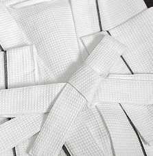 Pure cotton piped white waffle hotel bathrobe
