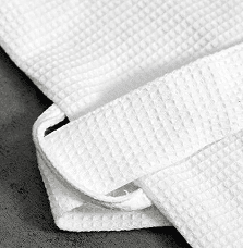 Pure cotton piped white waffle hotel bathrobe