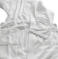 White cotton 5 star hotel terry toweling bathrobe