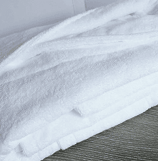 White cotton 5 star hotel terry toweling bathrobe