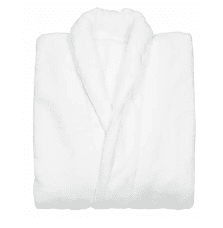 White fluffy microfiber coral velvet hotel bathrobes