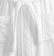 White fluffy microfiber coral velvet hotel bathrobes