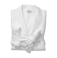 100 % cotton white 400gsm double layer terry waffle bathrobe for hotel