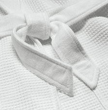 100 % cotton white 400gsm double layer terry waffle bathrobe for hotel