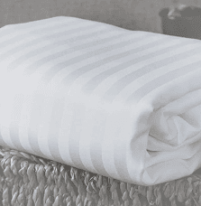 Pure cotton white TC300 sateen stripe hotel bed sheets supply
