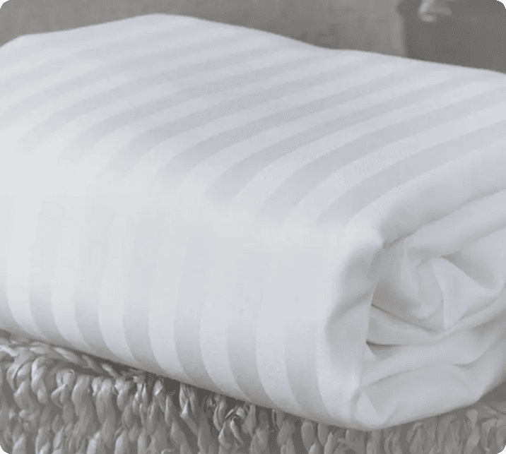 Pure cotton white TC300 sateen stripe hotel bed sheets supply