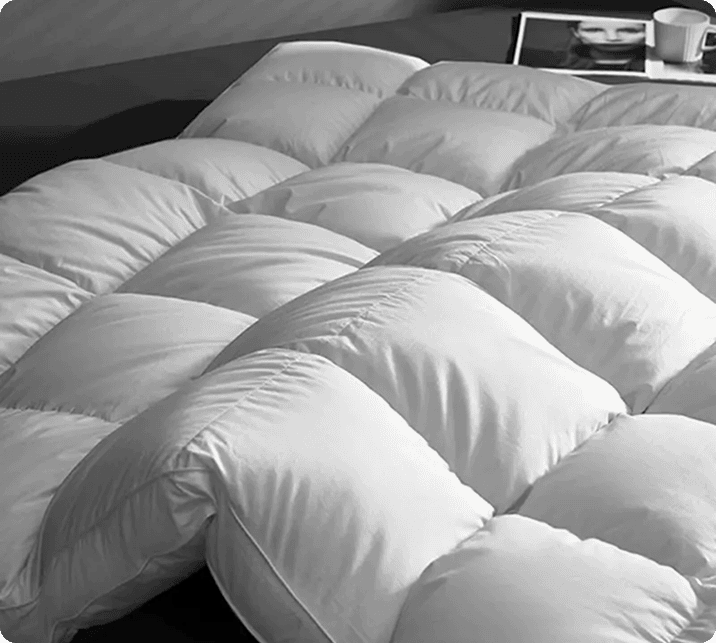 233TC cotton shell 1500gsm duck down feather quilted mattress topper for hotels