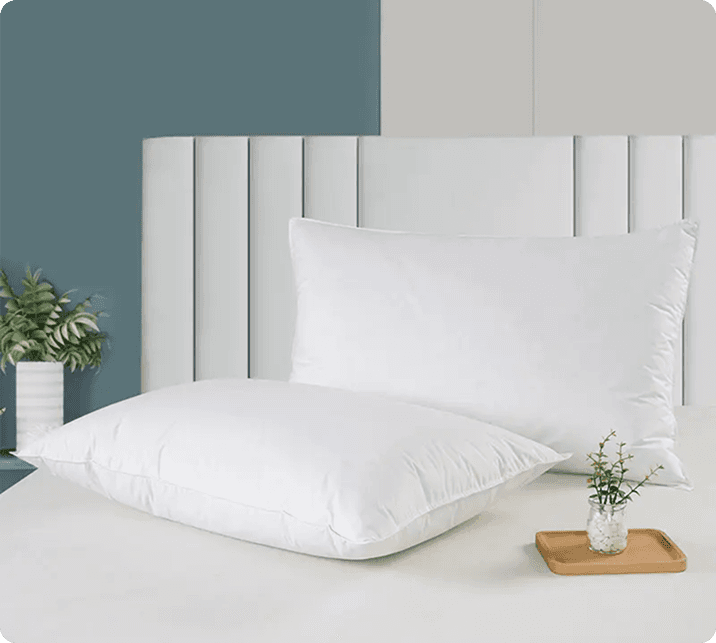 Cotton 233T percale shell 50% white duck down feather pillows for hotel