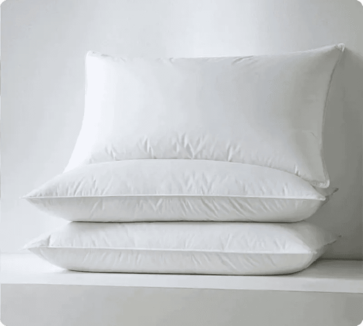 Cotton 233T percale shell 50% white duck down feather pillows for hotel