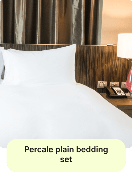 Percale Plain Bedding Set