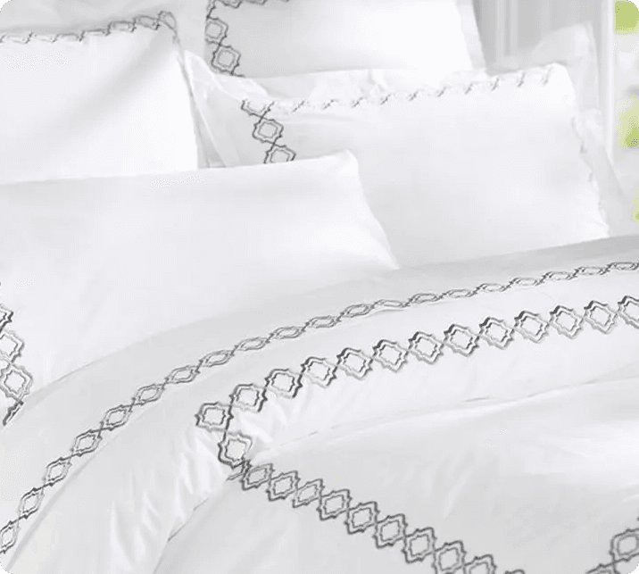 Pure cotton T250 satin striped hotel bed linen set