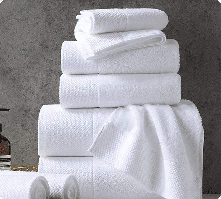 Diamond weave dobby border combed cotton plain terry hotel towel set