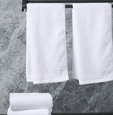 Combed cotton double terry loop white hotel hand towels