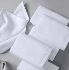 Combed cotton double terry loop white hotel hand towels