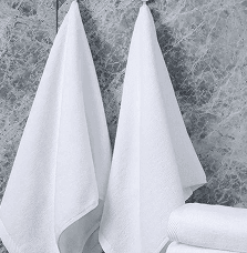 Combed cotton double terry loop white hotel hand towels