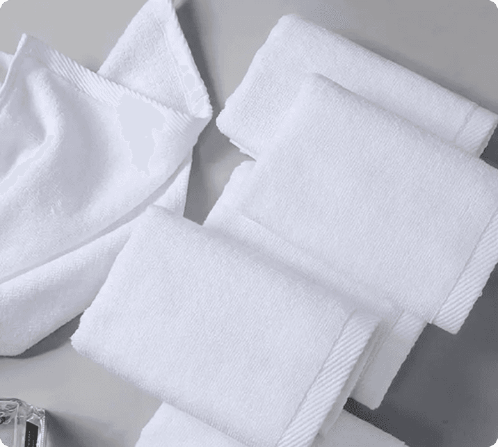 Combed cotton double terry loop white hotel hand towels